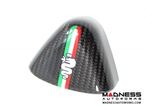 Alfa Romeo 4C Carbon Fiber Upper Safety Belt Ring Cover - Italian Alfa Flag Theme